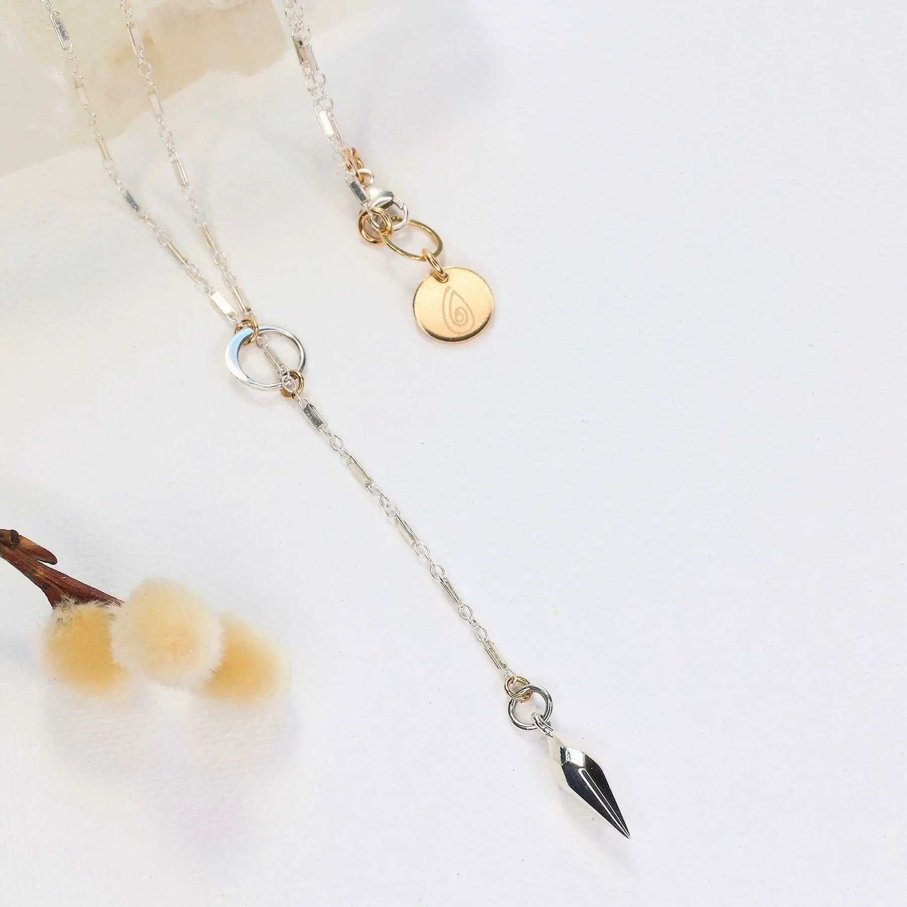 Inertia - Sterling Silver Pendulum Lariat Necklace