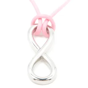 Infinity Charm in Pink Leatherette Necklace