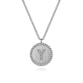 Initial Y Medallion Necklace