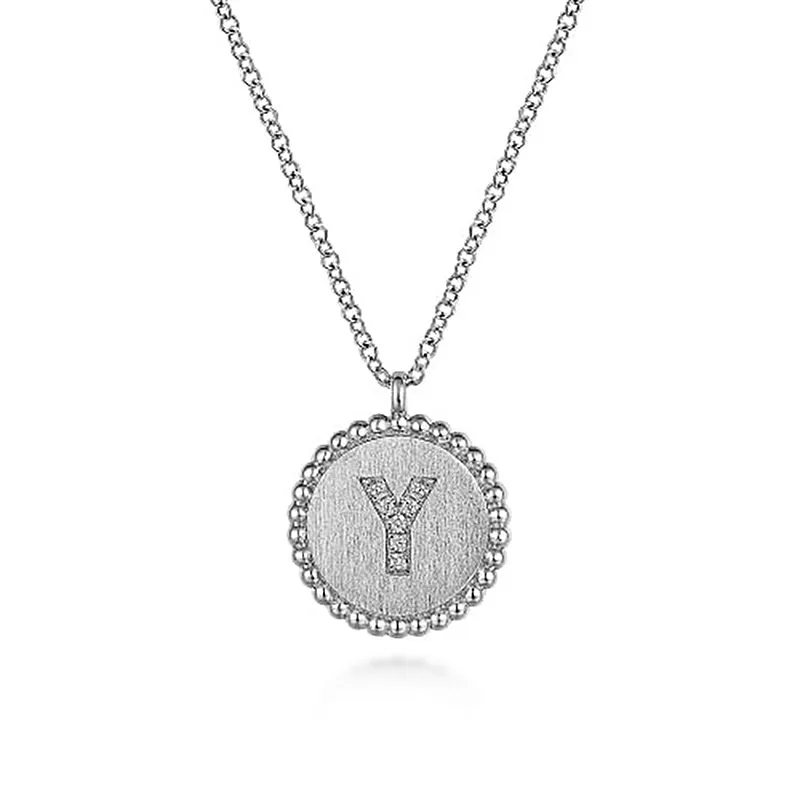 Initial Y Medallion Necklace