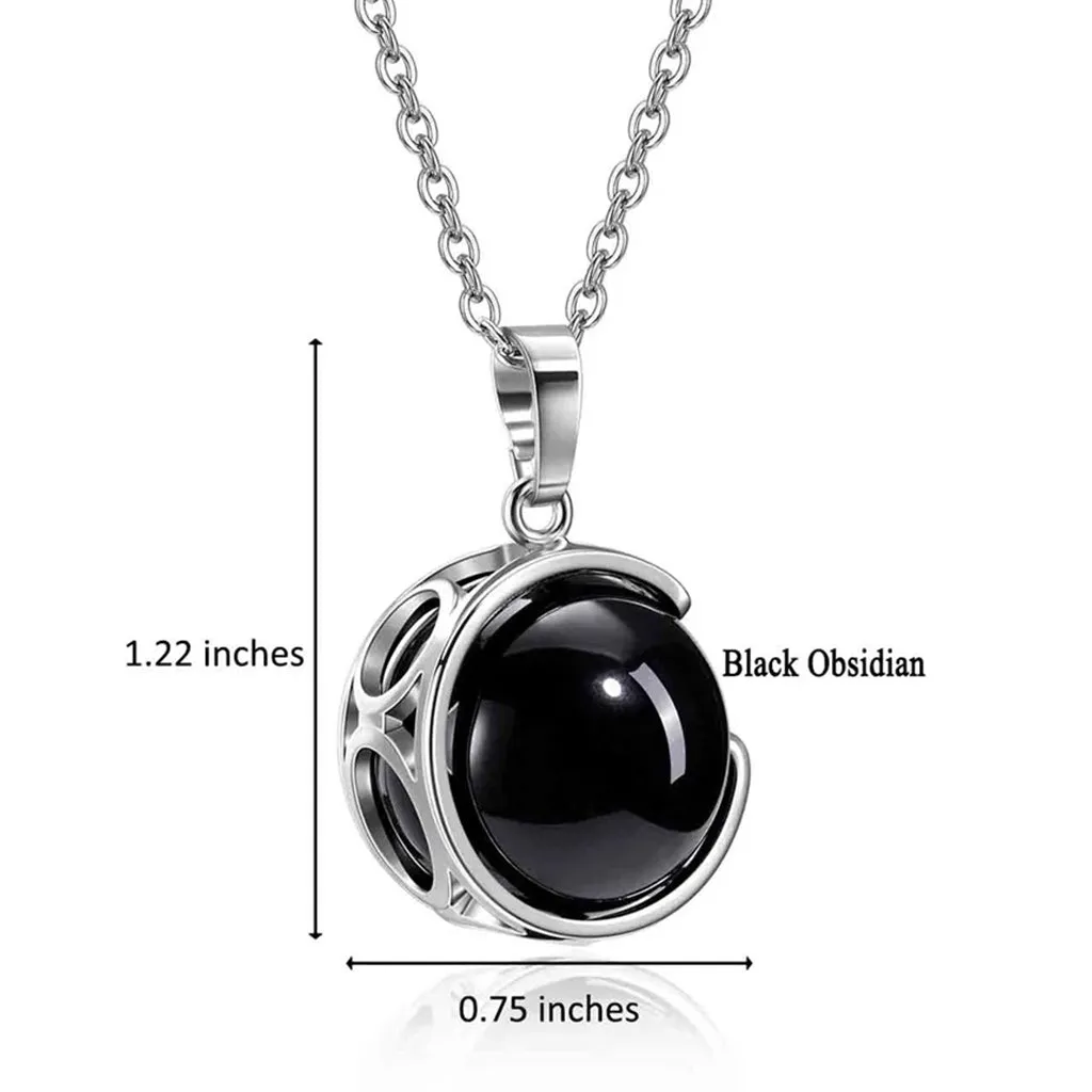 Jewelry Healing Hand Holding Gemstone Crystal Ball Pendant Necklace Gift