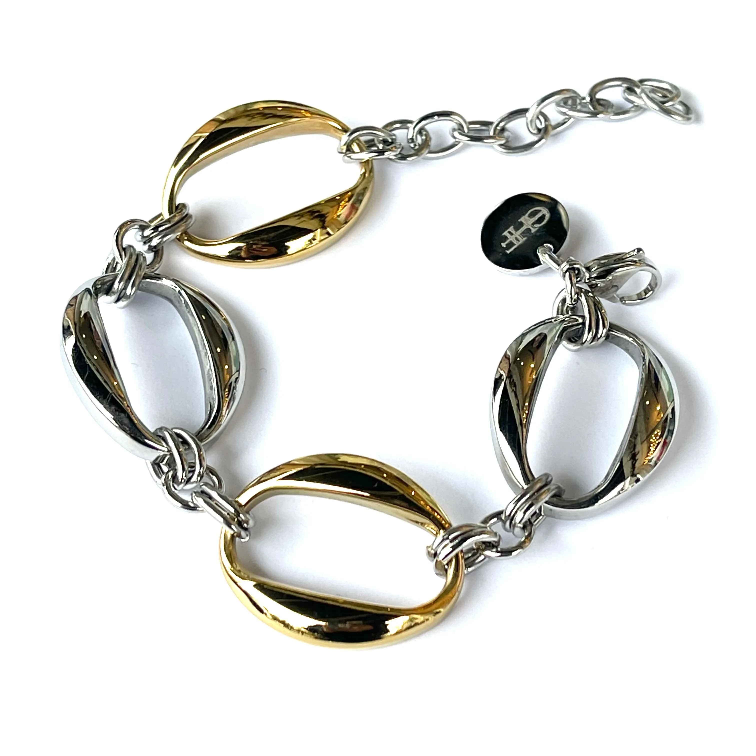 Kensington Two Tone Oval Link Bracelet