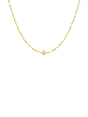 Kid Birthstone Bezel Necklace 14K - Customized for you