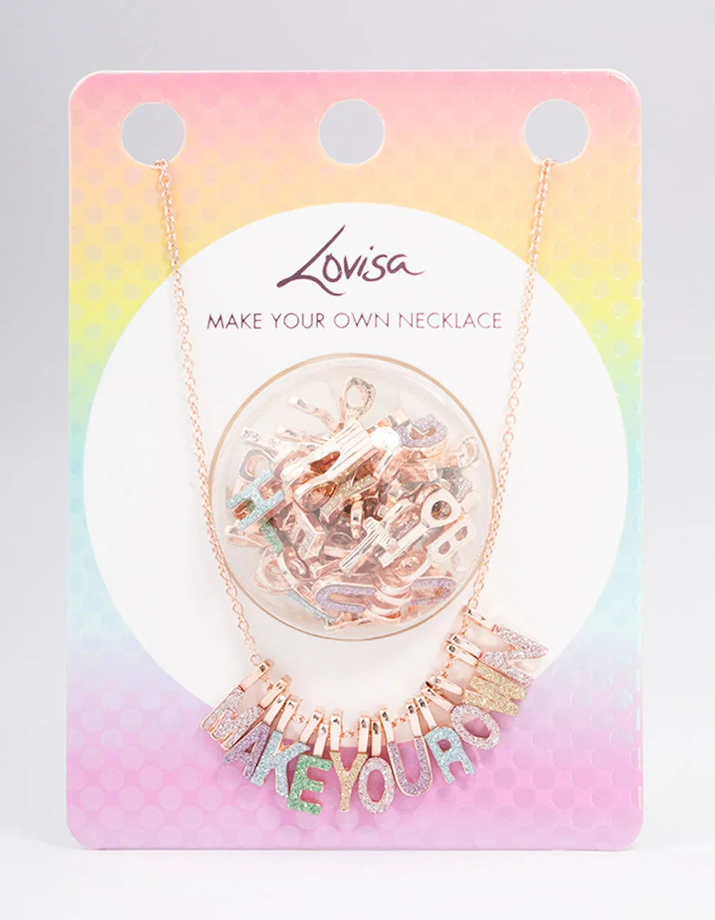 Kids Rose Gold DIY Make Your Own Necklace Charm Set