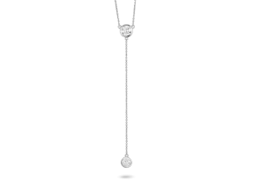 Lab-Grown Diamond ct. tw. Round Brilliant Bezel Lariat Pendant | White