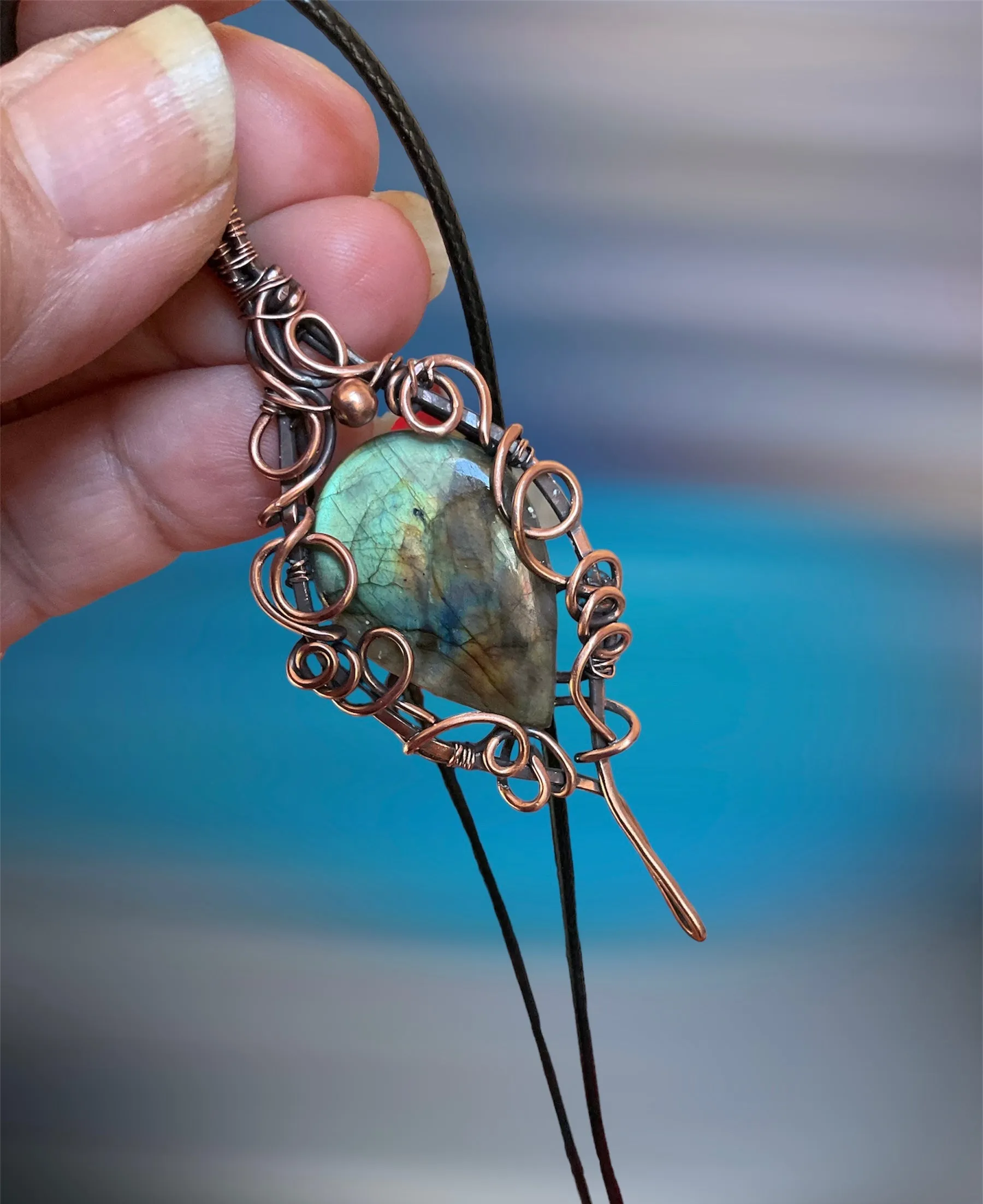 Labradorite Wire Wrapped Pendant