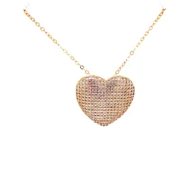 Large Pave Heart Necklace