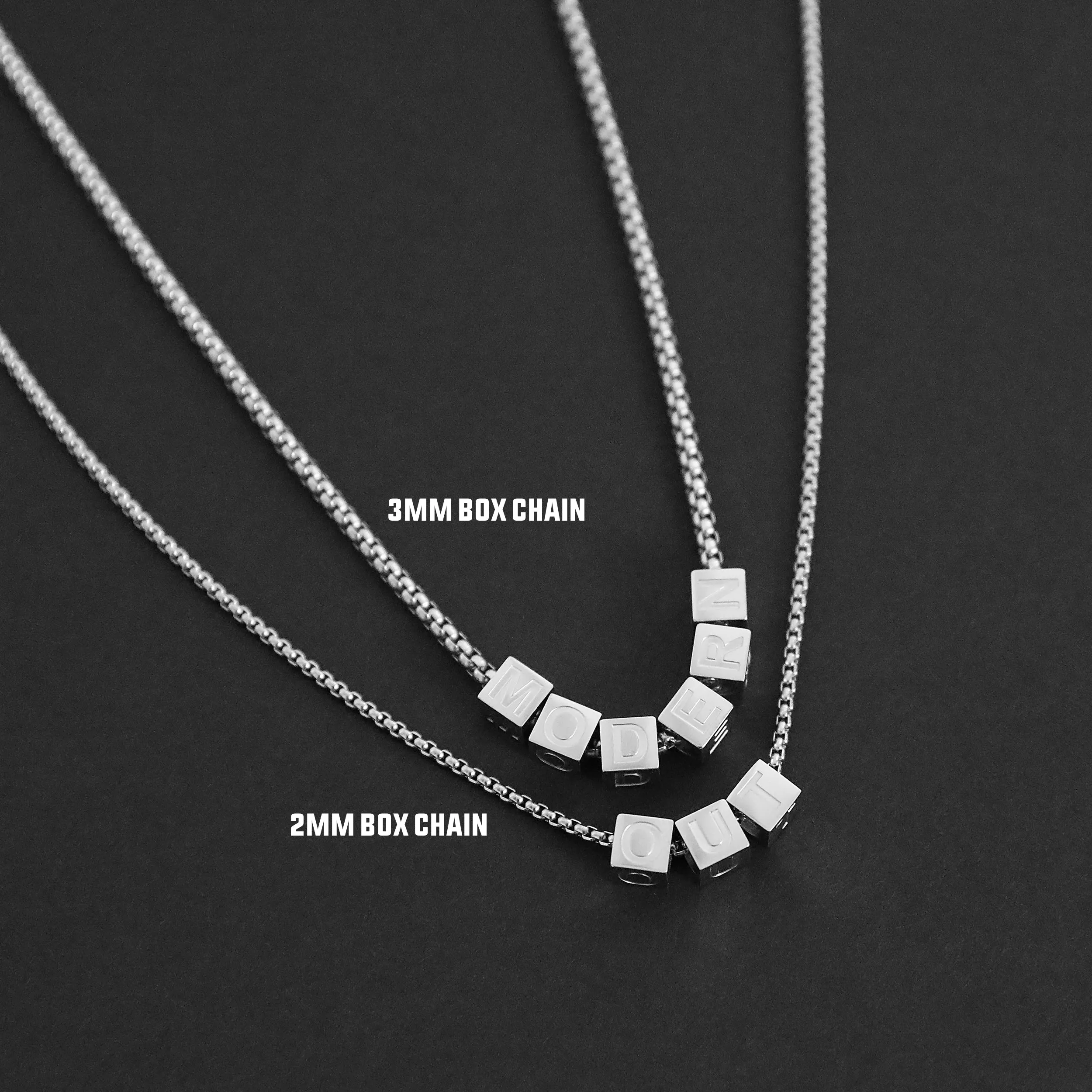 Letter Bead Necklace - Silver