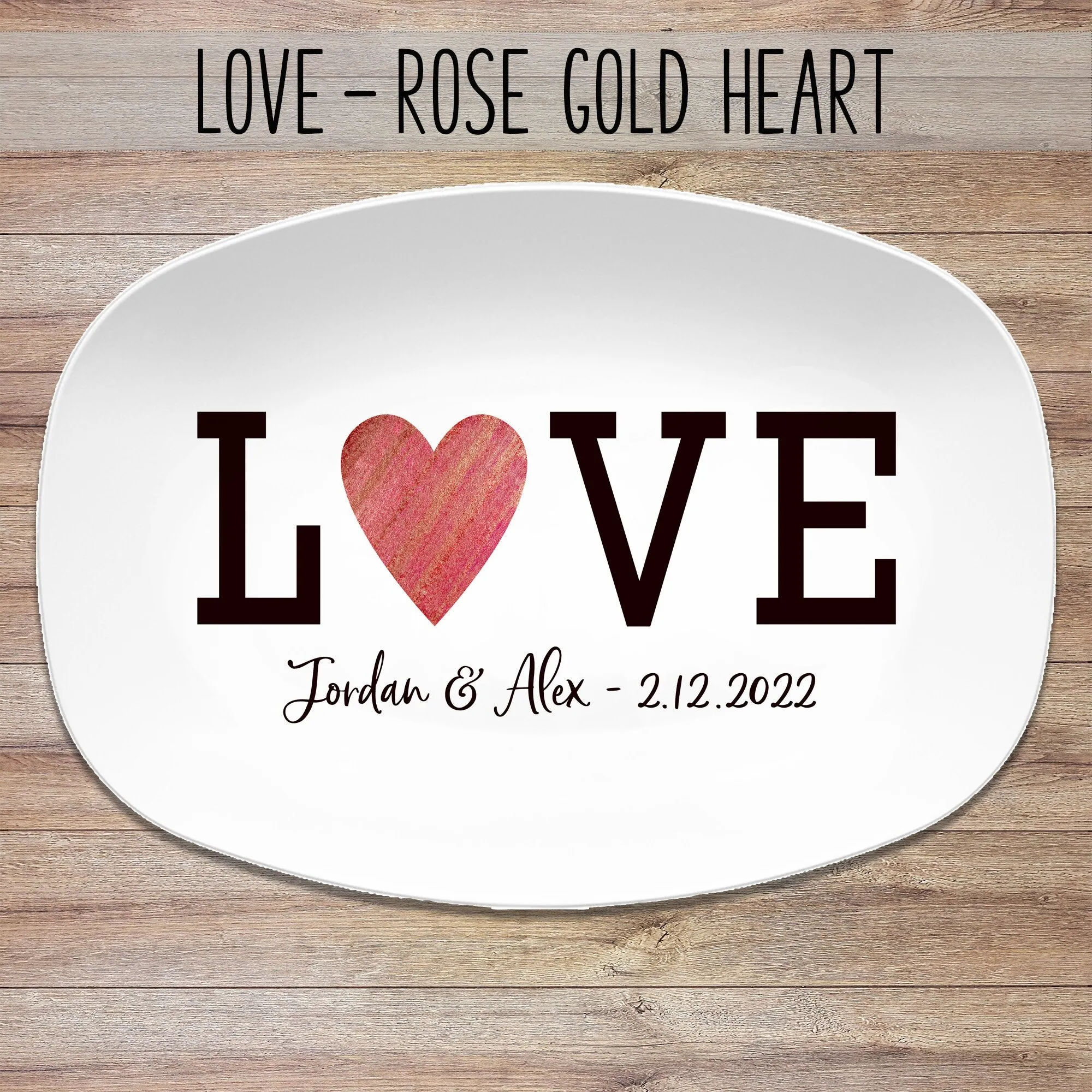 Love Rainbow Heart Personalized Platter