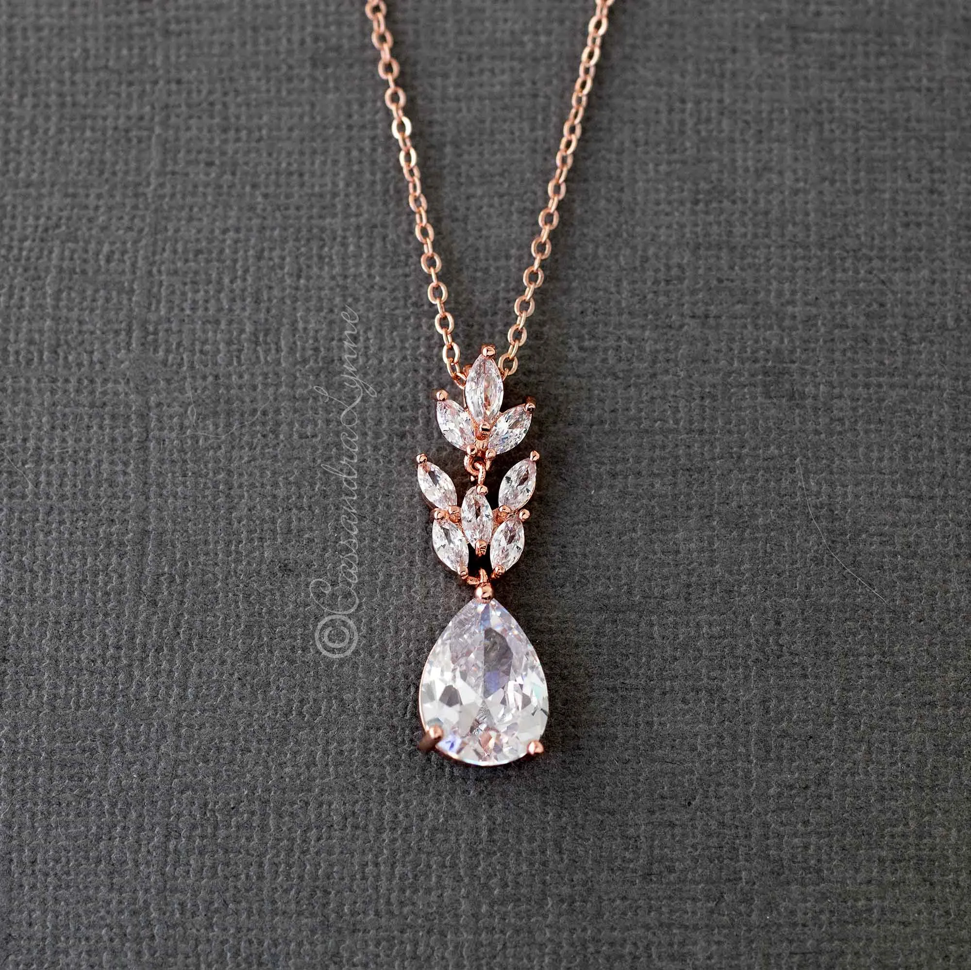 Marquise Water Drop Pendant Necklace Set