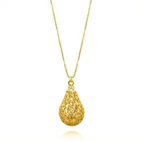 MARTHA GOLD SMALL PENDANT NECKLACE FILIGREE