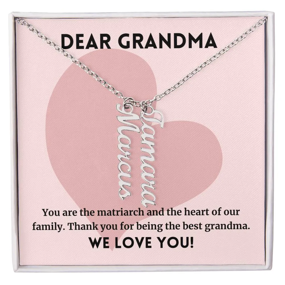 Matriarch Of The Family, To Grandma Gift, Custom Multi Grandchildren Name Necklace