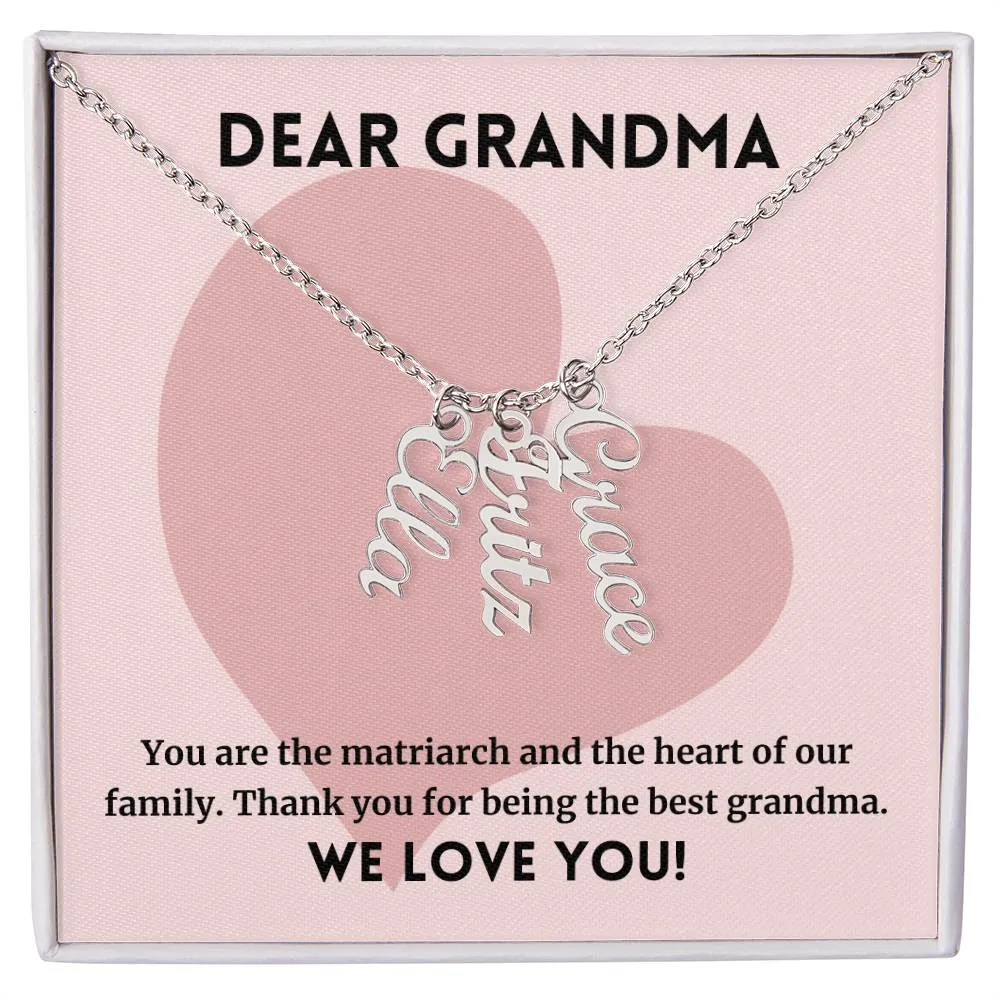 Matriarch Of The Family, To Grandma Gift, Custom Multi Grandchildren Name Necklace