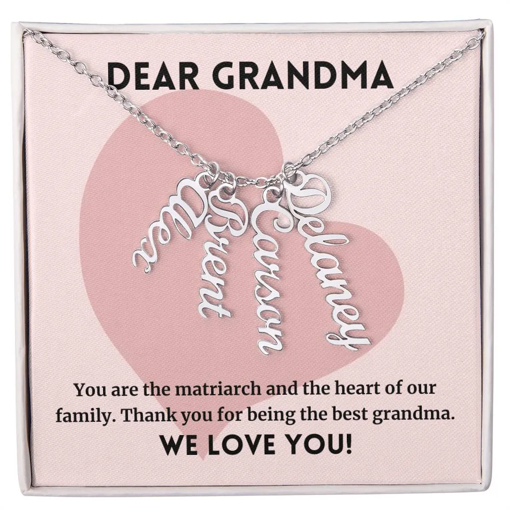 Matriarch Of The Family, To Grandma Gift, Custom Multi Grandchildren Name Necklace