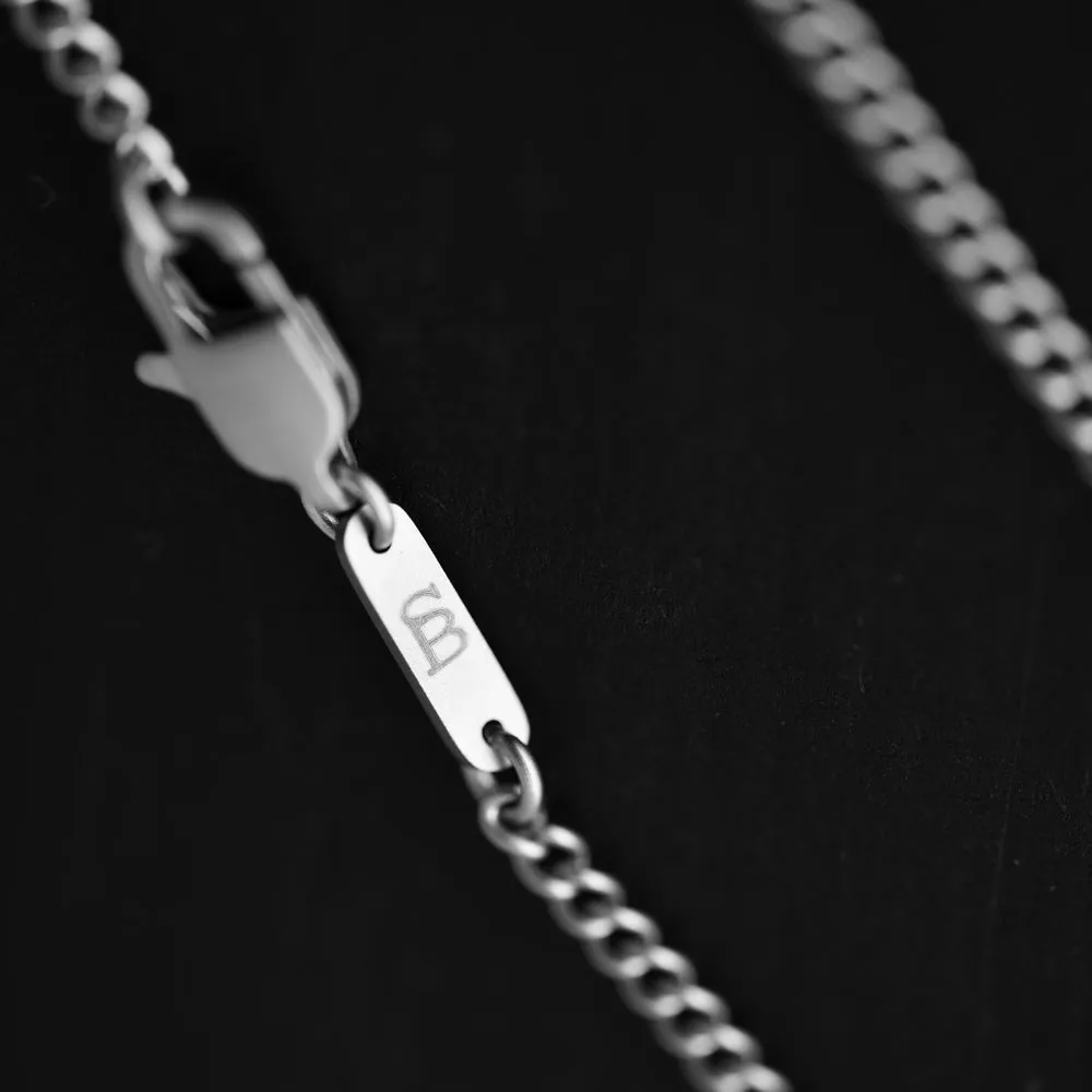 Minimal Chain Necklace Silver Adjustable 50-60cm/20-24'