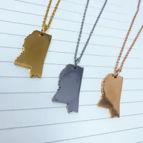 Mississippi State Silhouette Necklace