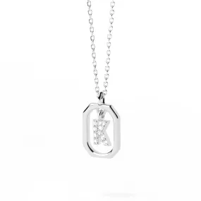 Moissanite Initial K Dangle Pendant Necklace