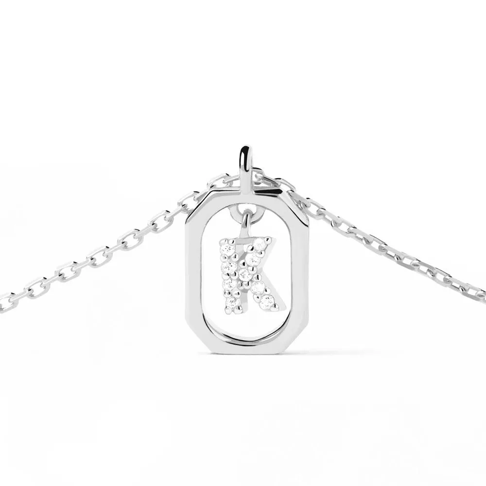 Moissanite Initial K Dangle Pendant Necklace