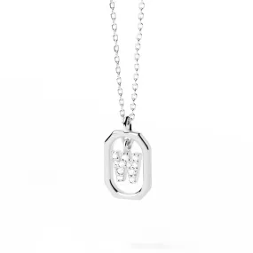 Moissanite Initial W Dangle Pendant Necklace