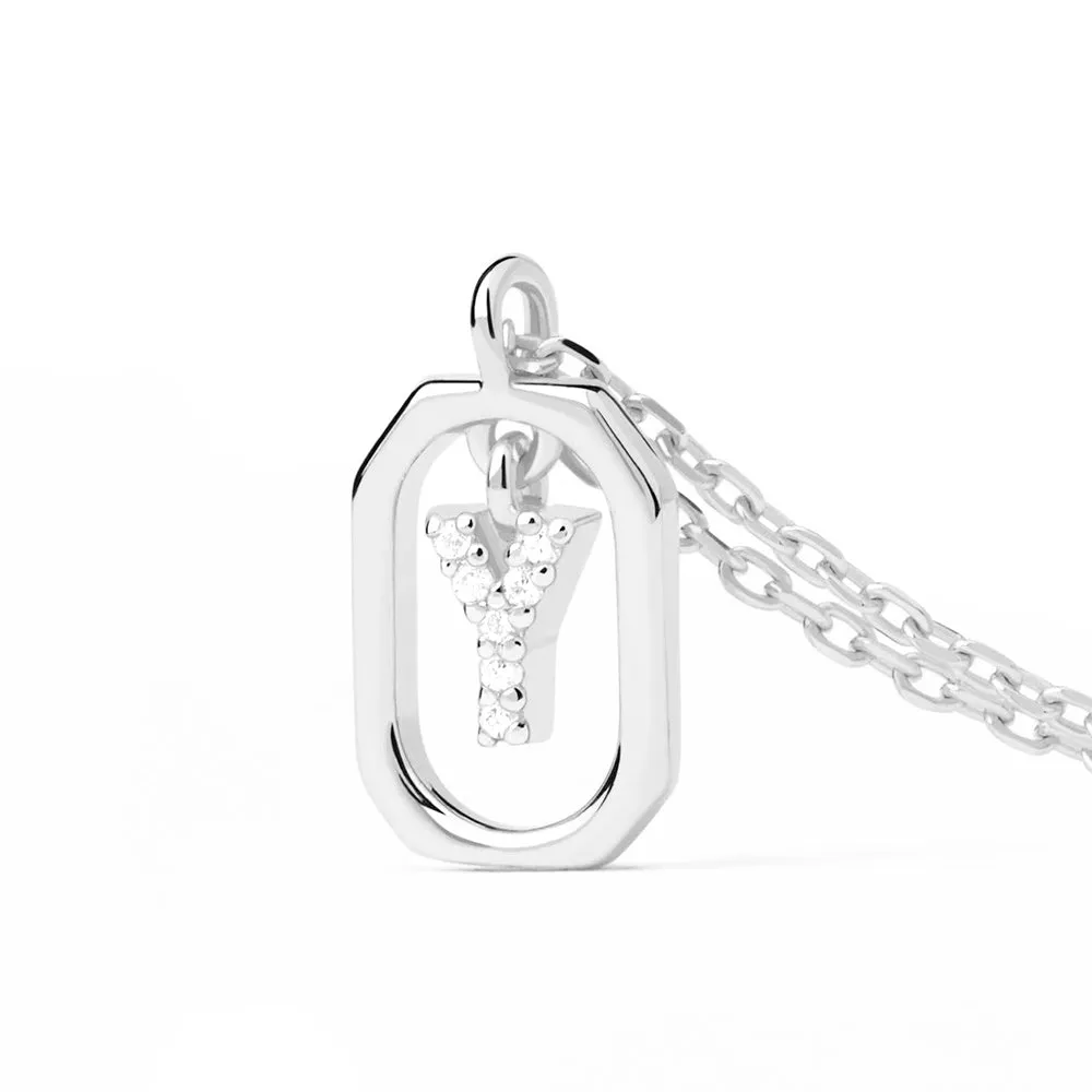 Moissanite Initial Y Dangle Pendant Necklace