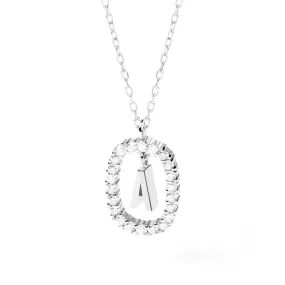 Moissanite Letter A Dangle Pendant Necklace