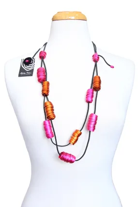 MONICA KREXA SWIRL NECKLACE PINK/ORANGE