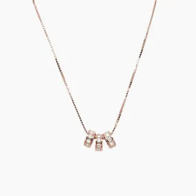 Mother and Child Charm Necklace in Rose Gold