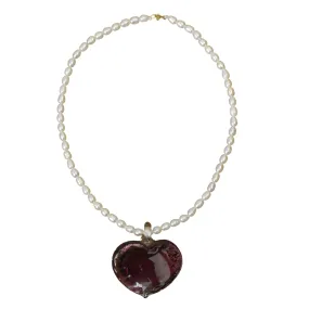 Murano Amore Necklace - Purple