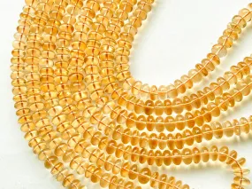 Natural AA Citrine Smooth Rondelle Beads