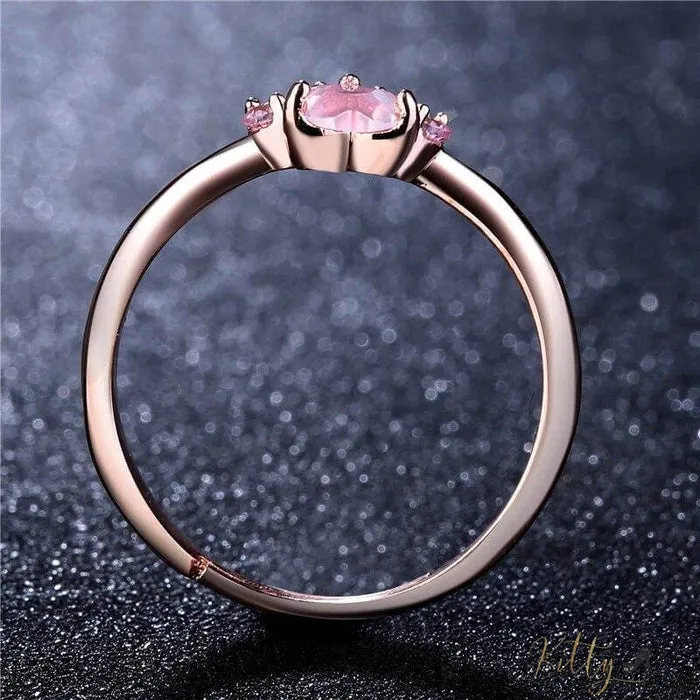 Natural Rose Quartz Cat Paw Set (14K Rose Gold Plated)