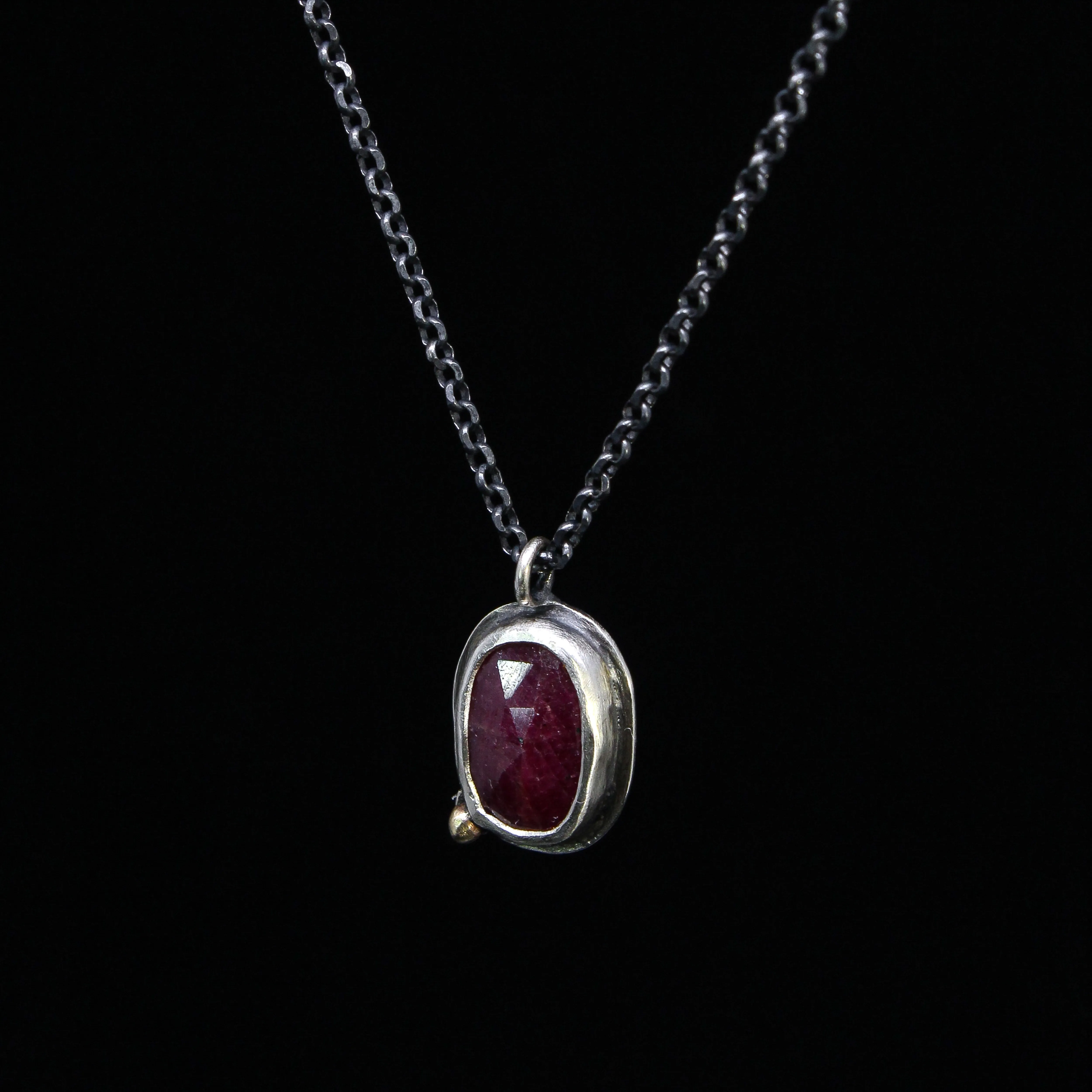 NEW! Pink Sapphire Necklace in Sterling Silver by Ashley Procopio