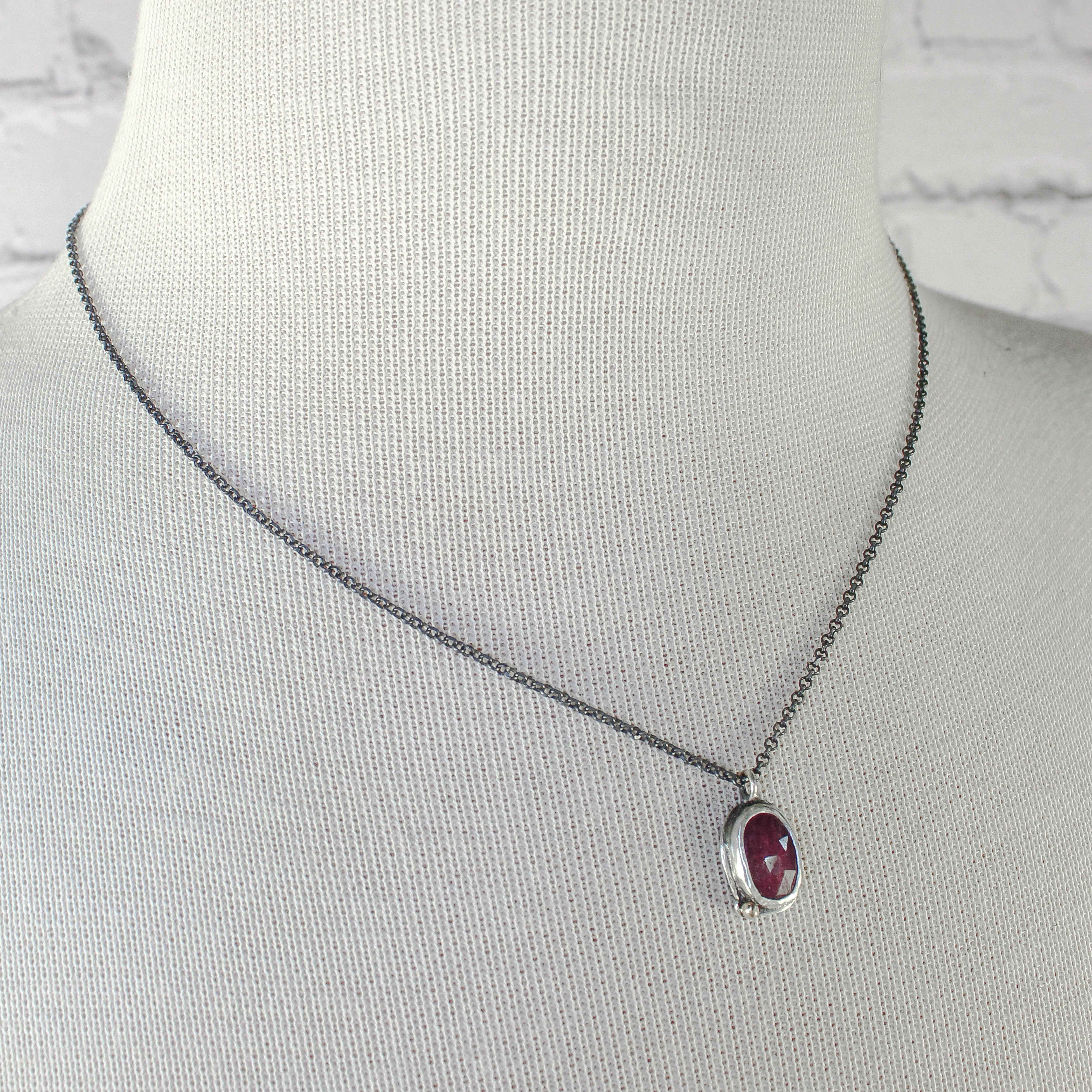 NEW! Pink Sapphire Necklace in Sterling Silver by Ashley Procopio