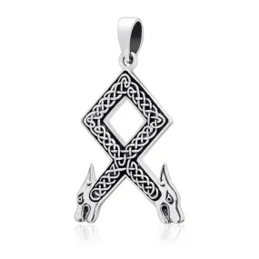 Odal Rune Necklace - Sterling Silver