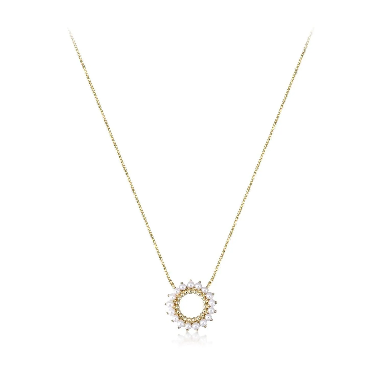 OPEN CENTER MULTI PEARL PENDANT NECKLACE