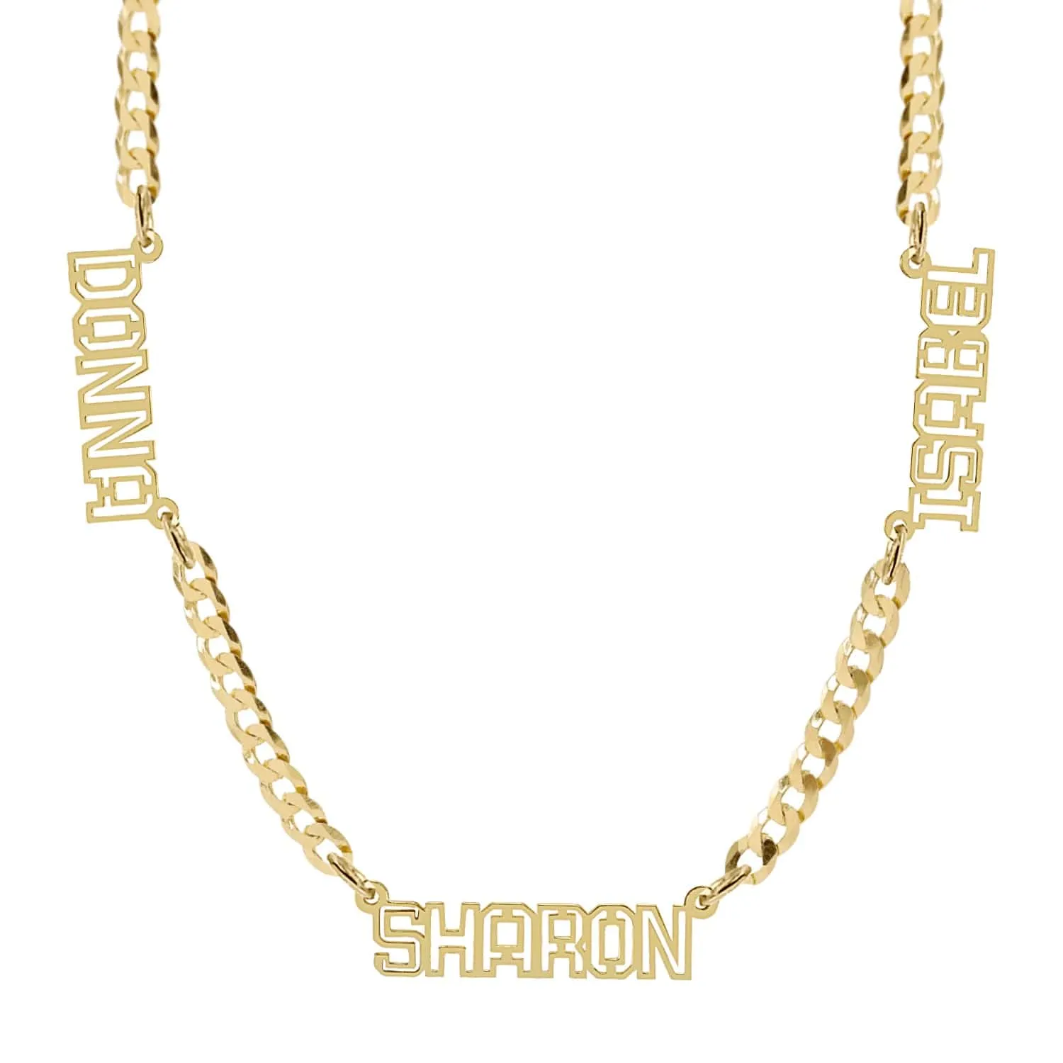 Outlined Three-Name Name Necklace