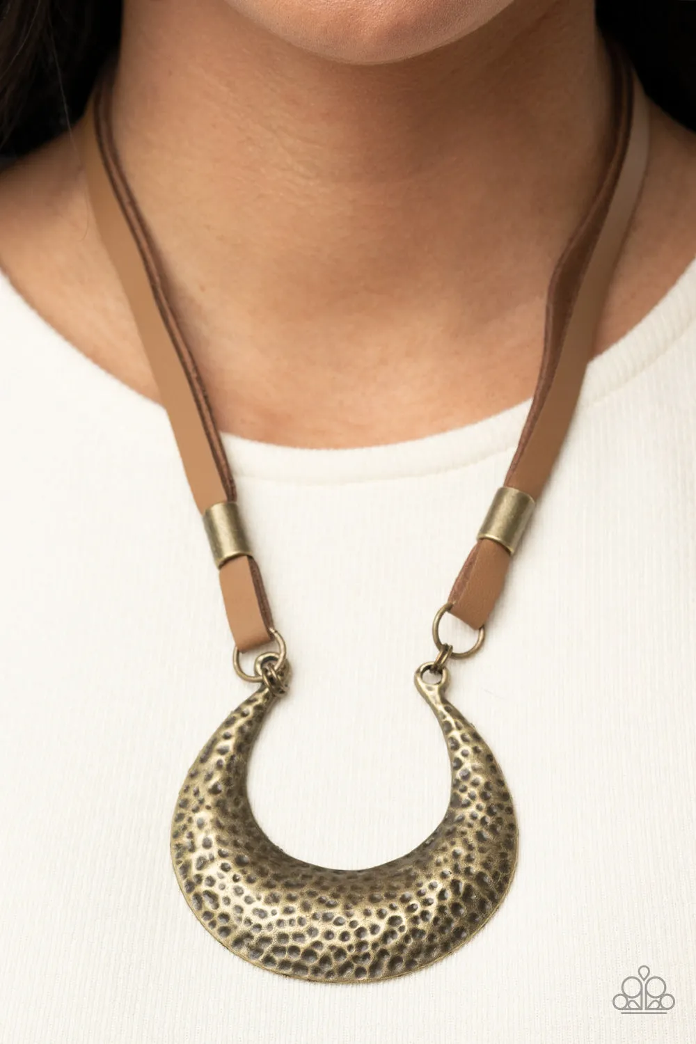 Paparazzi Accessories - Majorly Moonstruck - Brass Necklace