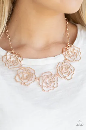 Paparazzi Necklace ~ Budding Beauty - Rose Gold