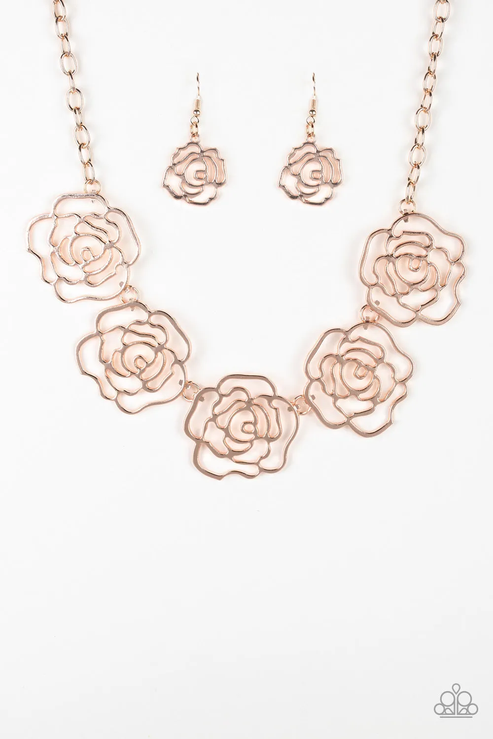 Paparazzi Necklace ~ Budding Beauty - Rose Gold