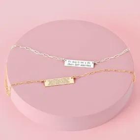 Paperclip Chain Custom Quote Bar Necklace