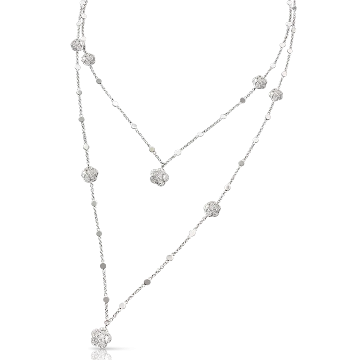 Pasquale Bruni - Figlia dei Fiori - Necklace with White Diamonds, 18k White Gold