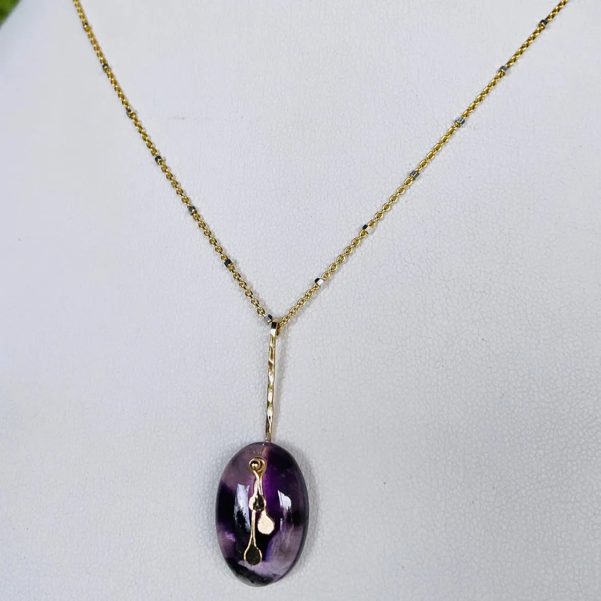 Pendulum Dots trapiche amethyst necklace