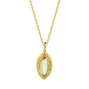 Peridot 925 Sterling Silver Gold Plated Pendant Necklace