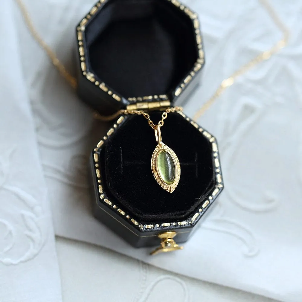 Peridot 925 Sterling Silver Gold Plated Pendant Necklace