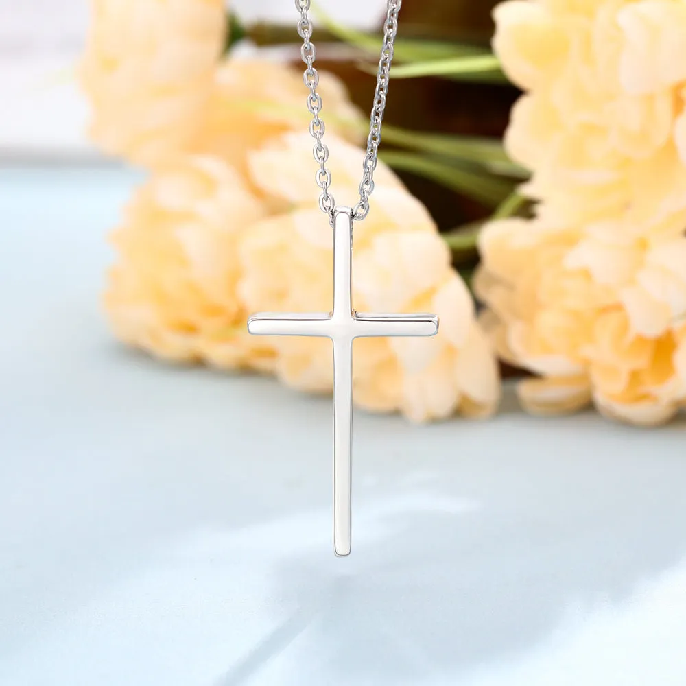 Personalized Cross Name Necklace - Christian Cross Necklace With Engraving