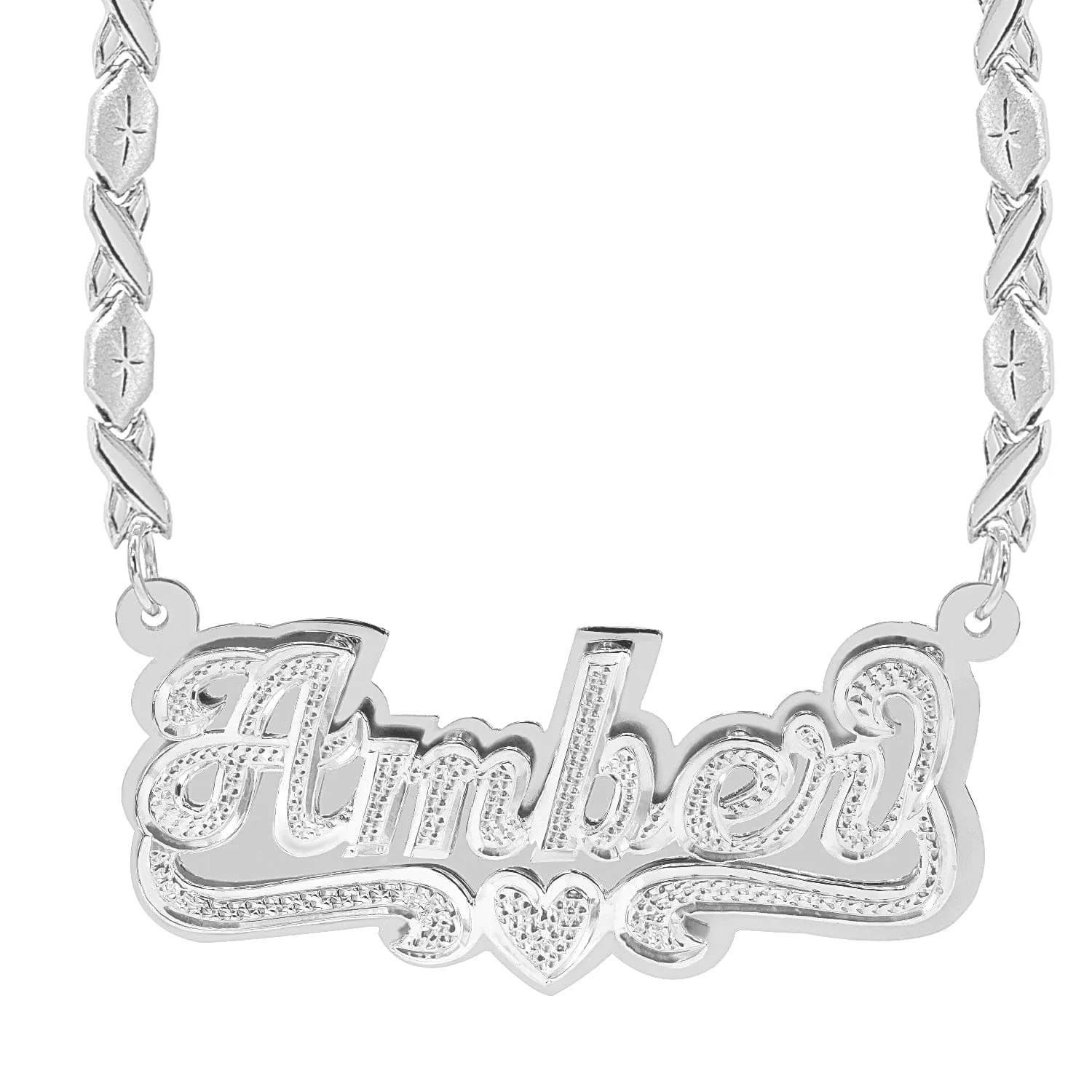 Personalized Double Plated Name Necklace Amber