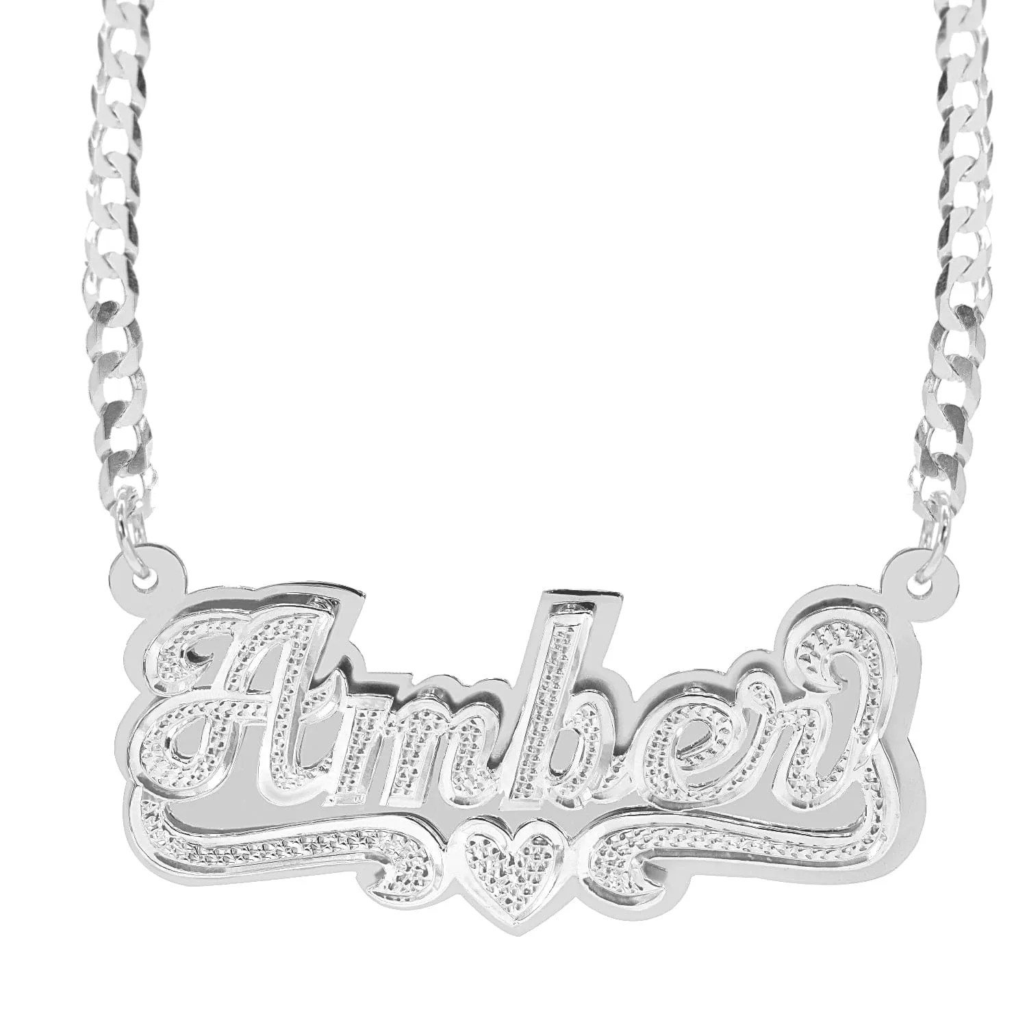 Personalized Double Plated Name Necklace Amber