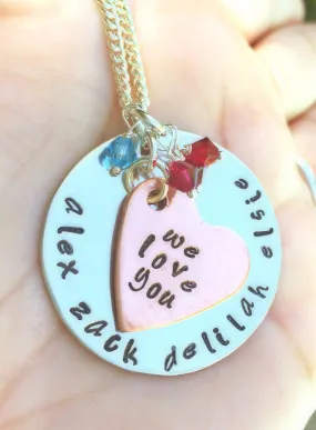 Personalized Mom Necklace, Personalized Grandma Necklace