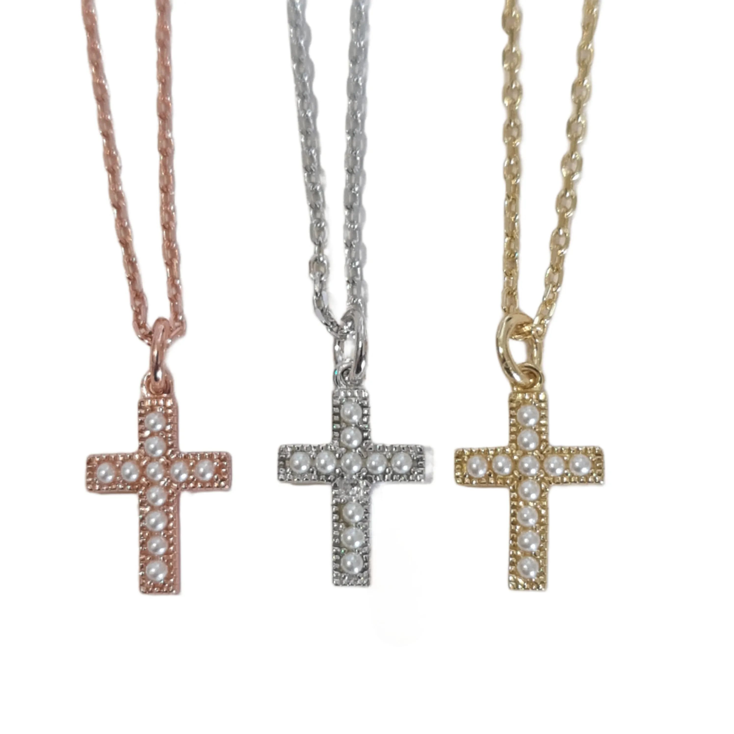 Petra Pearl cross necklace