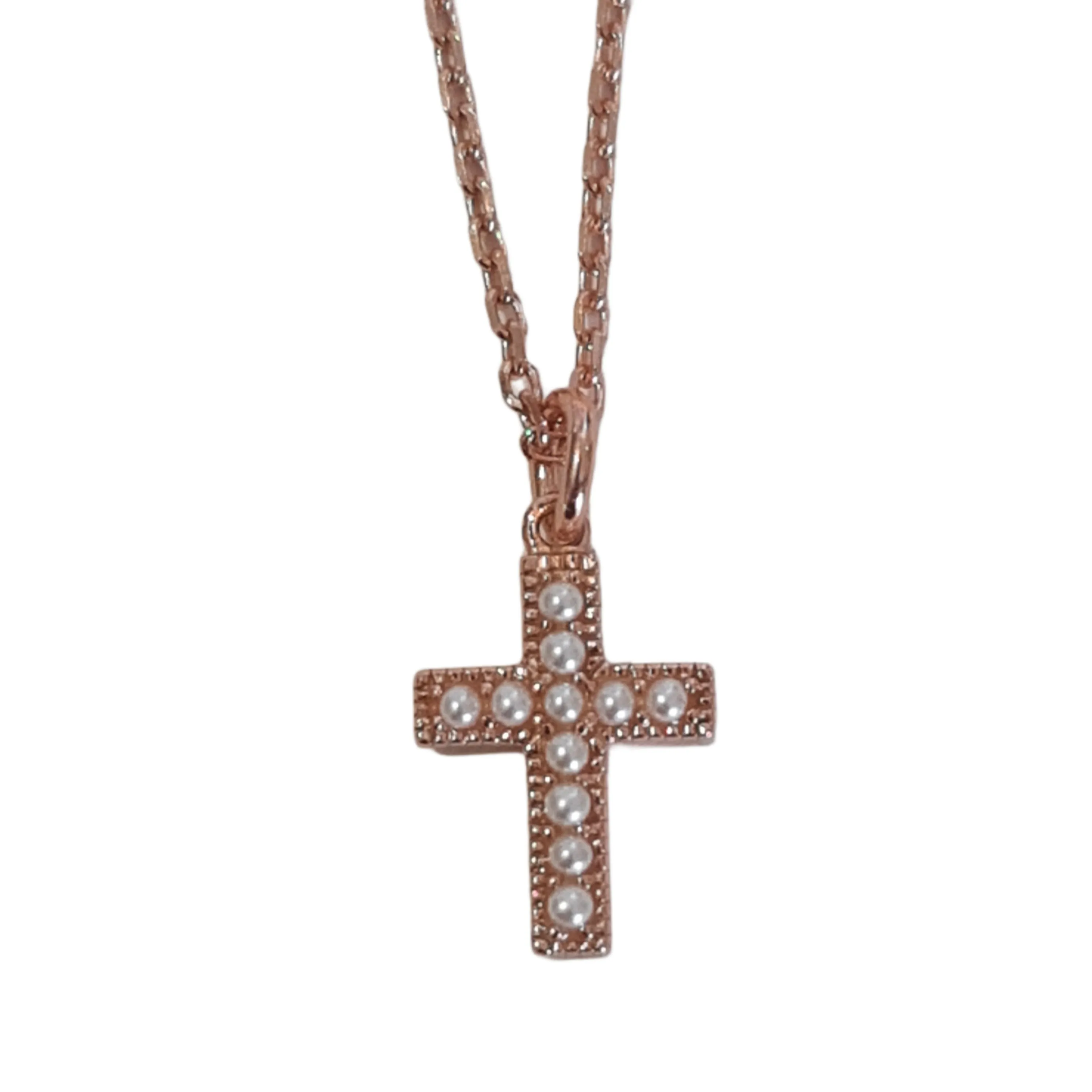 Petra Pearl cross necklace