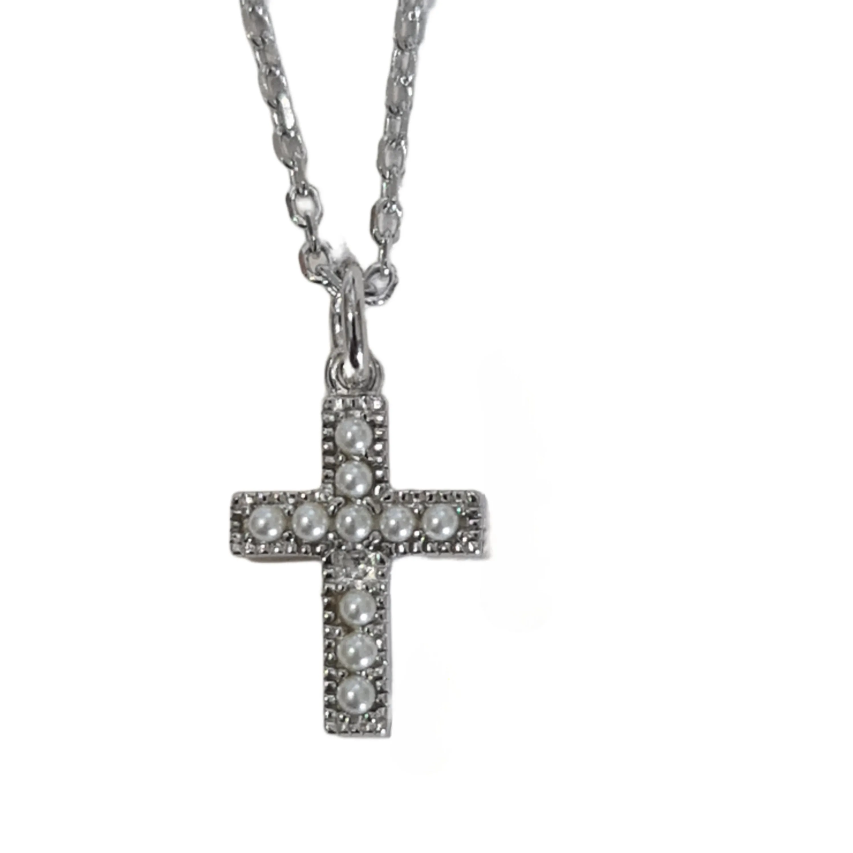 Petra Pearl cross necklace